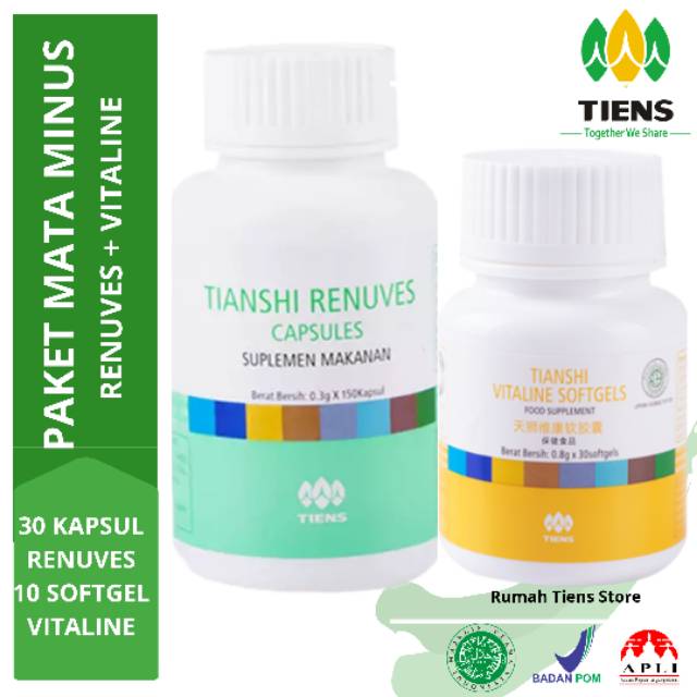 Tiens Obat  Mata  Minus  Dan Silinder Paket 30 Kapsul Renuves 