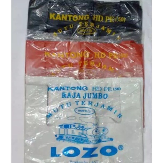 Kantong Plastik Kresek HD Jumbo UK 50 MERAH PUTIH HITAM