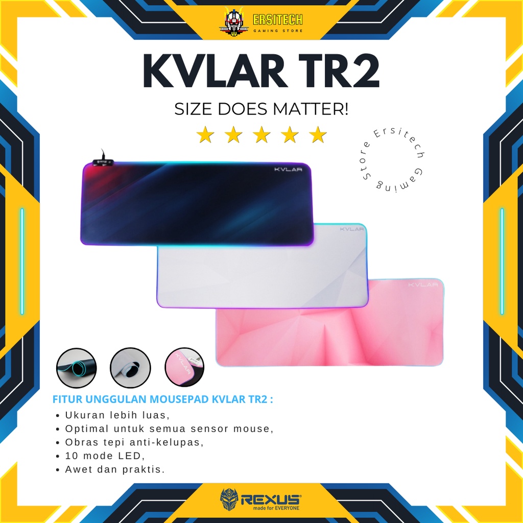 Rexus Mouse pad Gaming RGB Kvlar TR2 Speed Edition XL - Mouse Pad Rgb, Mouse Pad XL, Mouse Pad Rgb, 