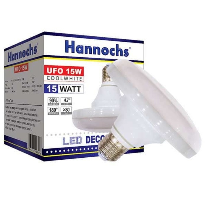 HANNOCHS UFO 15 Watt -  Lampu Bohlam Bola LED Decorative UFO 15W