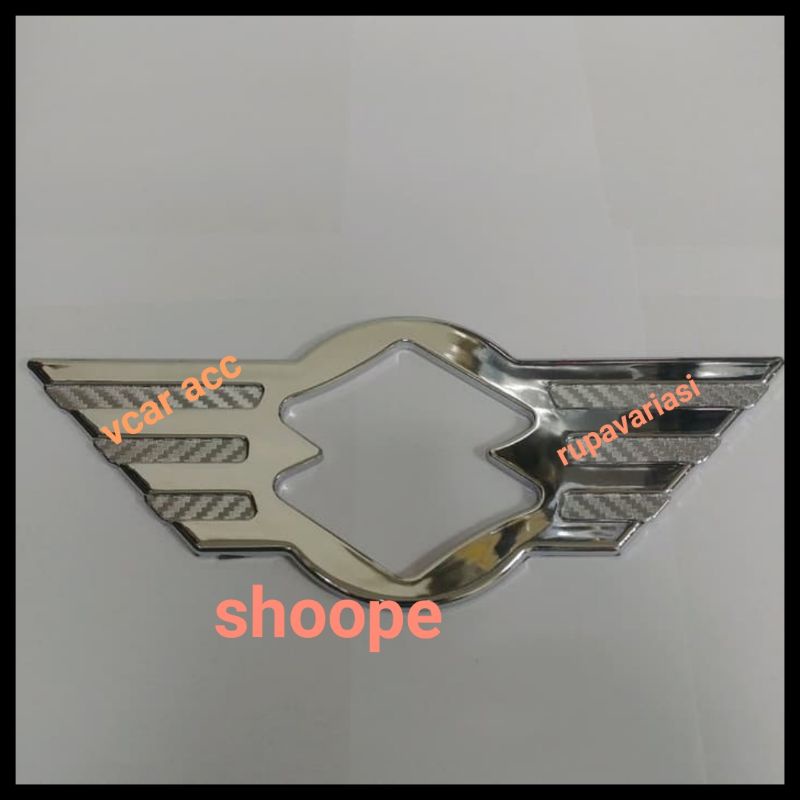 ring logo lambang Suzuki belakang mobil splash /all new ertiga / swift / baleno / xl 7 / sx 4 s cross 2018 2019 2020 2021 2022 2023 chrome crome hitam MODEL SAYAP