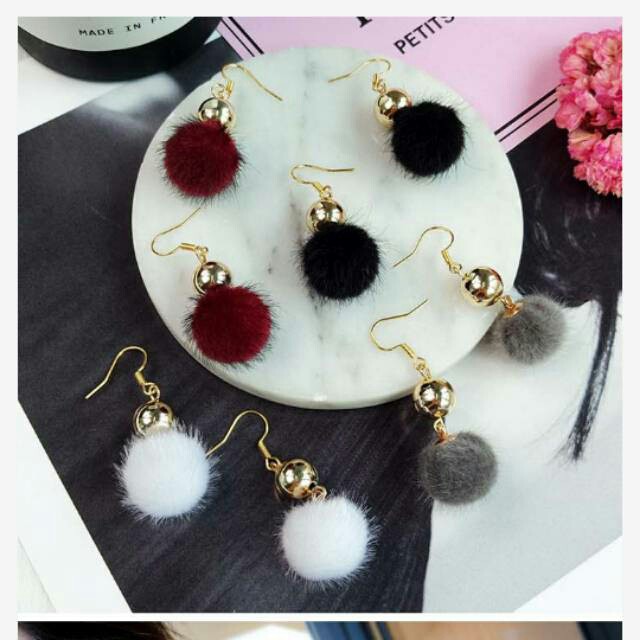 ANTING HOOKS WANITA KEKINIAN ALA KOREA MODEL BOLA DURI  MURAH BERKUALITAS # 186