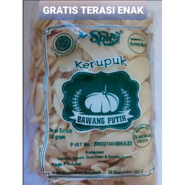 

KERUPUK BAWANG PUTIH SUPER 500gram ENAK GRATIS TERASI khas Cirebon