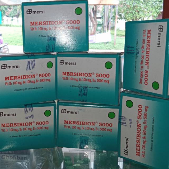 Mersibion tablet  5000 Seperti Neurobion 5000 ,1 Box isi 5 Blister @10 kaplet