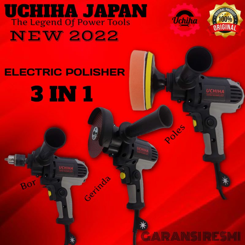Mesin Poles Mobil Motor / Disc Polisher / Variabel Speed/ Uchiha 2in1/Bisa Bor