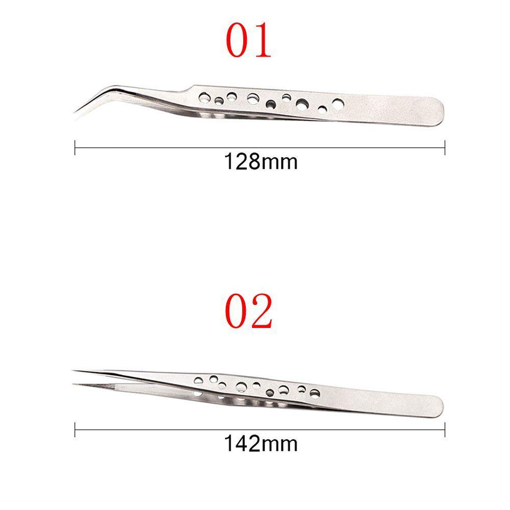 Top Eyelash Tweezer Alat Klip Nippers Lurus Stainless Steel Baru