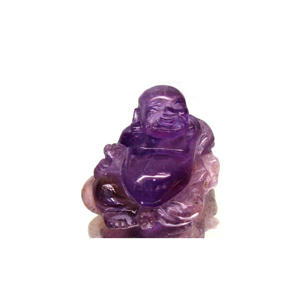 Natural Unheated Amethyst Happy Buddha Carved 98.18Ct YZ109