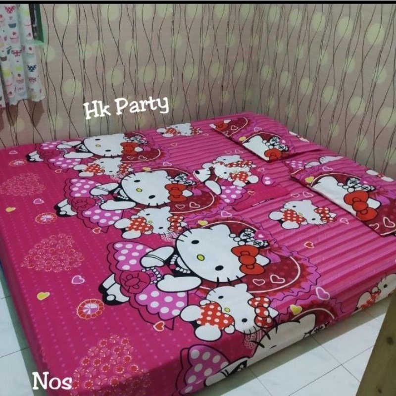 SEPRAI KARAKTER 3D, SPREY CANTIK 3D, SEPREI 160X200 KASUR SPRINGBED, SPREI JUMBO MOTIF HELLO KITTY