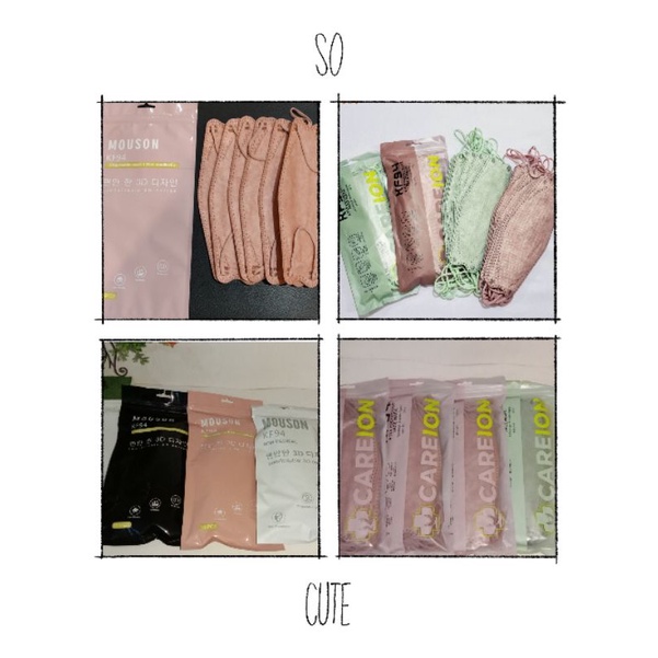 MASKER KF94 MOUSON CAREION MASKER KF94 WARNA SALEM MASKER HITAM MASKER PUTIH