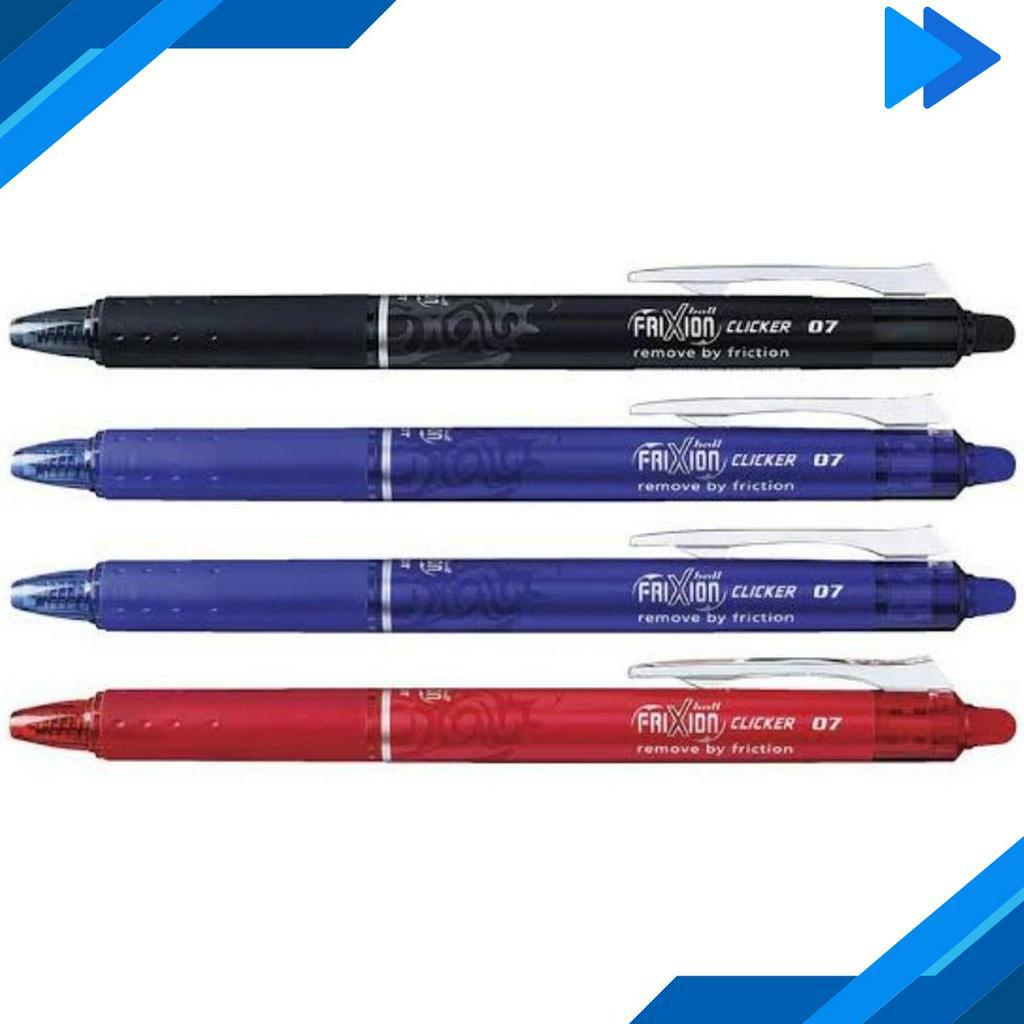 

MALL Pulpen Pilot Frixion BLRTFR7 7mm Erasable Ballpoint Tinta HitamBiru