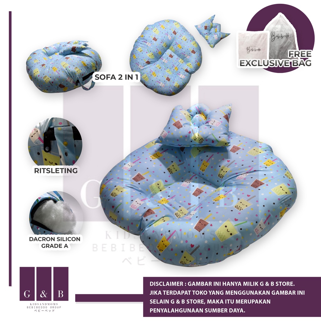 PREMIUM KASUR BAYI MULTIFUNGSI SOFA BAYI PREMIUM TEBAL FREE BANTAL PEYANG CROWN