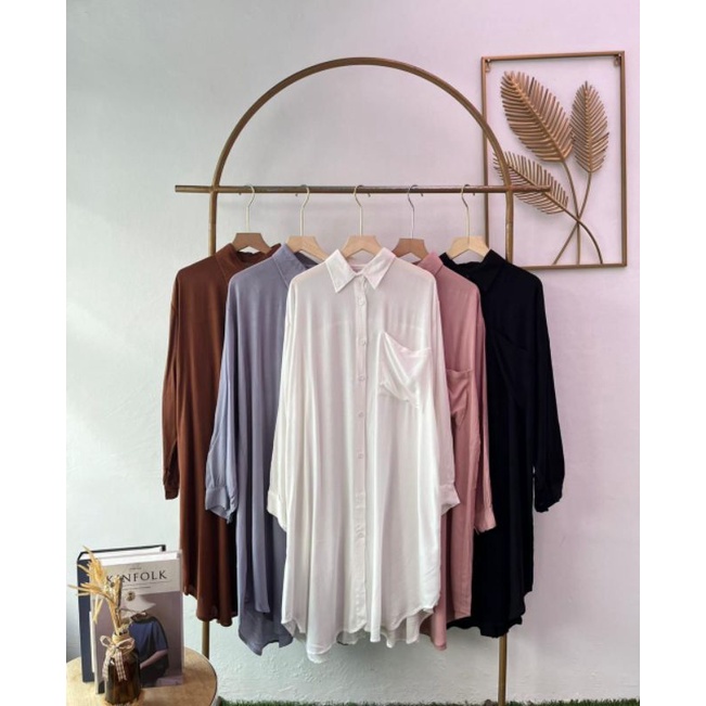 baju atasan wanita tunic blouse polos