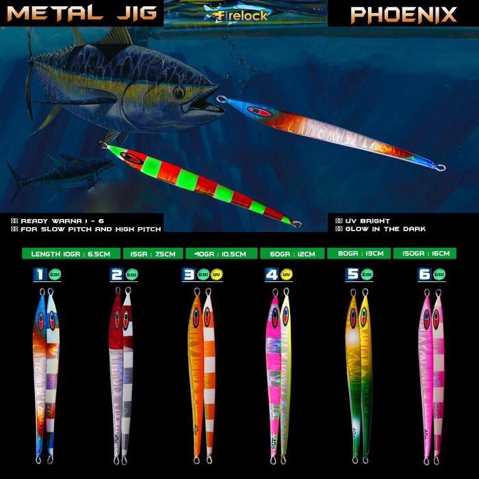Umpan Pancing metal jig 15 gram GID Zebra Firelock Phoenix