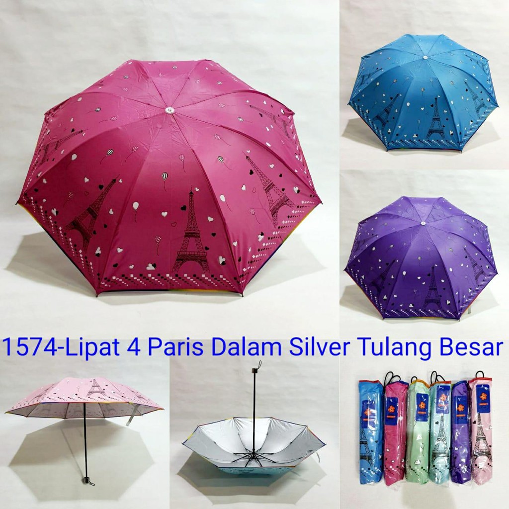 PAYUNG LIPAT MOTIF PARIS DALAM SILVER SAKURA 1574