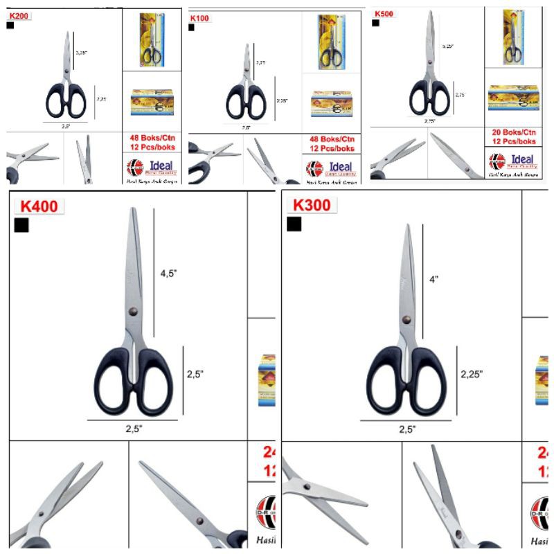 

Ideal Gunting Seri K/ Gunting ideal K-100/ K-200/K-300/K-400/K-500