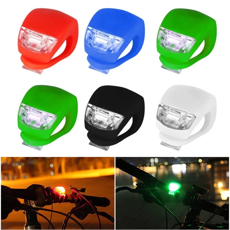 Lampu Depan / Belakang Sepeda Gunung LED Neon Tenaga Baterai Anti Hujan Dengan 3 Mode