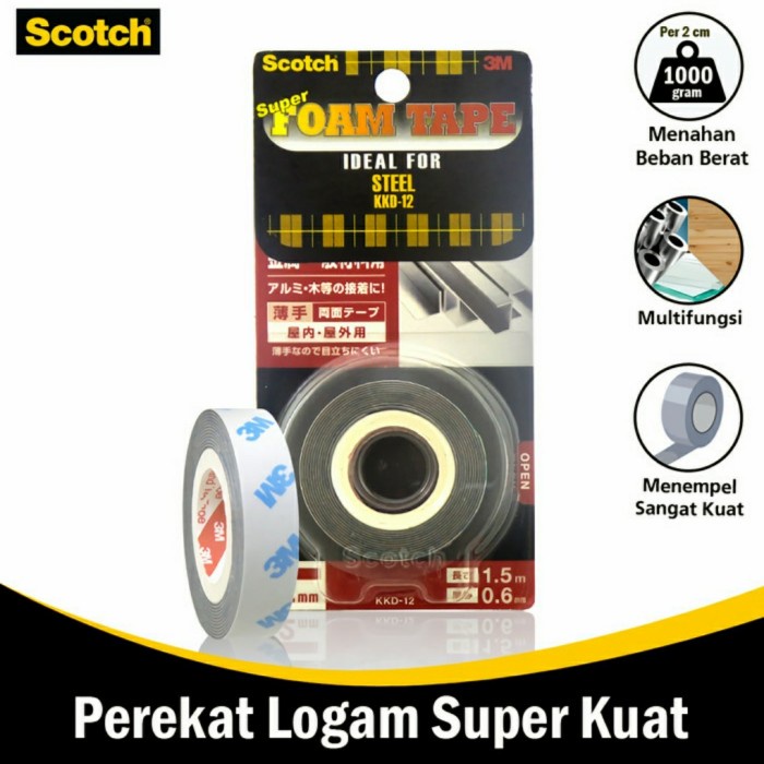 

Spesial Double Tape 3M Scotch Kkd 12 Super Strong For Steel Daya Rekat Terkuat Terlaris