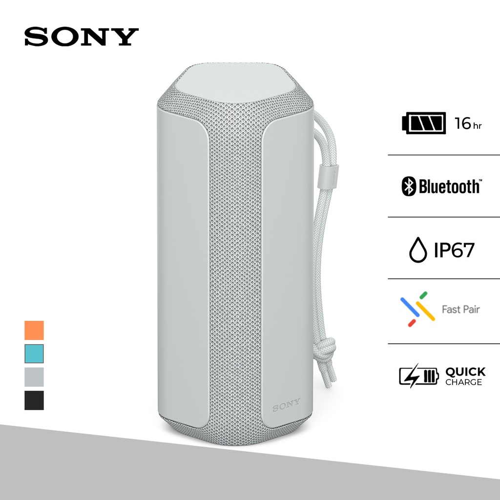 Speaker Sony SRS-XE200 X-Series Speaker Bluetooth Mega Bass Battery Up to 16h For Android &amp; IOS - Grey Portable Wireless Speaker