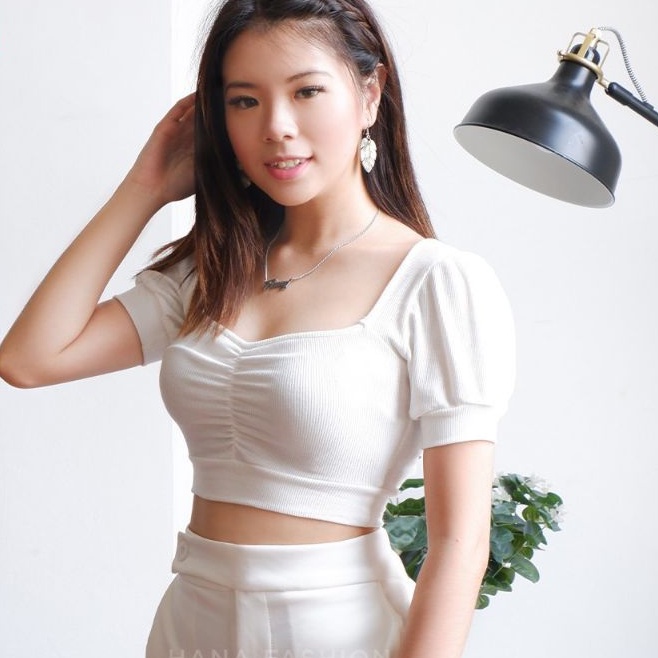 SUKMA-Fiore Crop Top Square Neck Korean Top Jersey 013