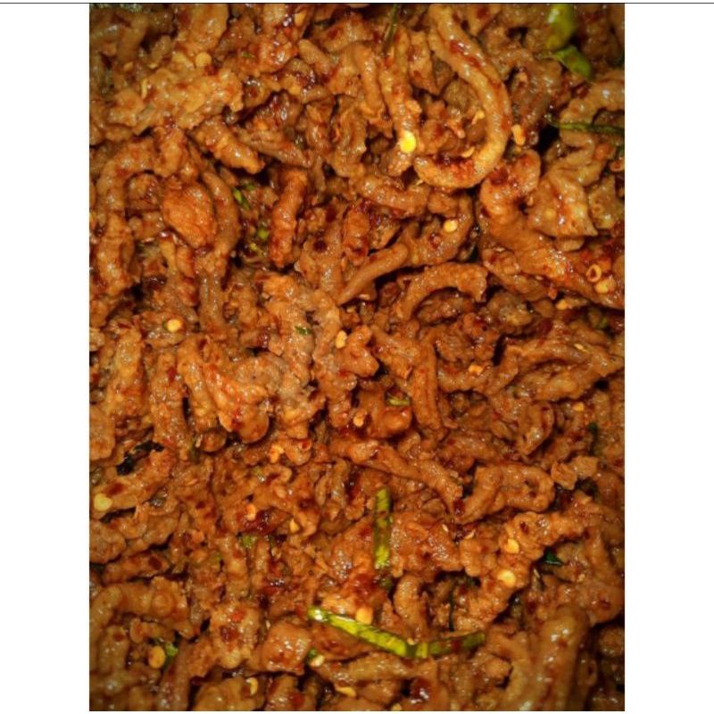 

krupuk pedas usus ayam daun jeruk