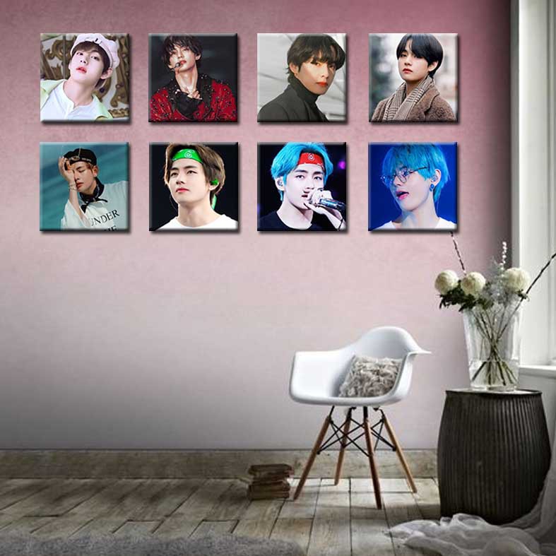 [DECOR] V-BTS poster tempelan Pajangan hiasan dinding kayu