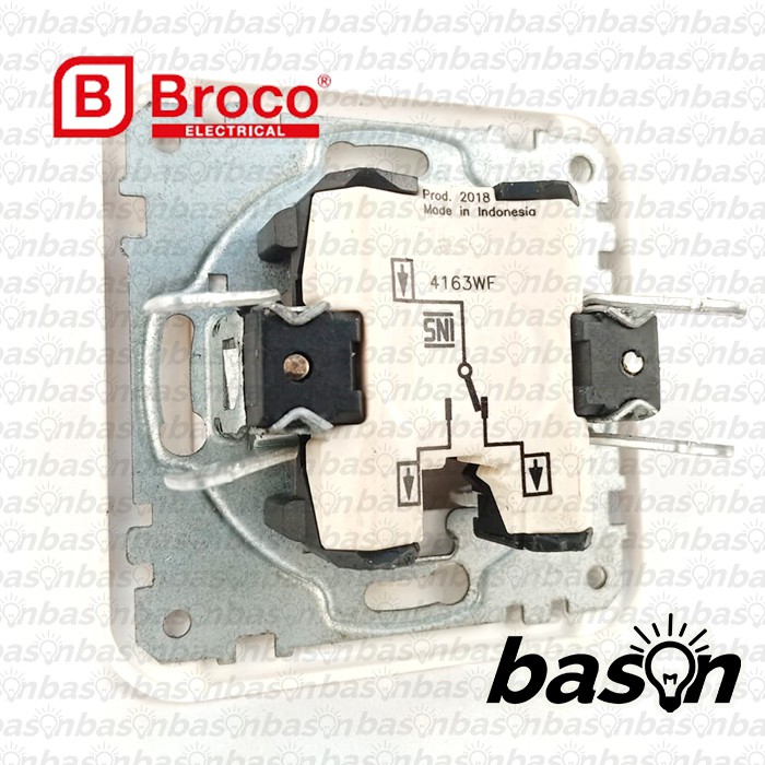 BROCO Galleo White / Putih G163 | Saklar Hotel 1 Gang 2 Way Switch