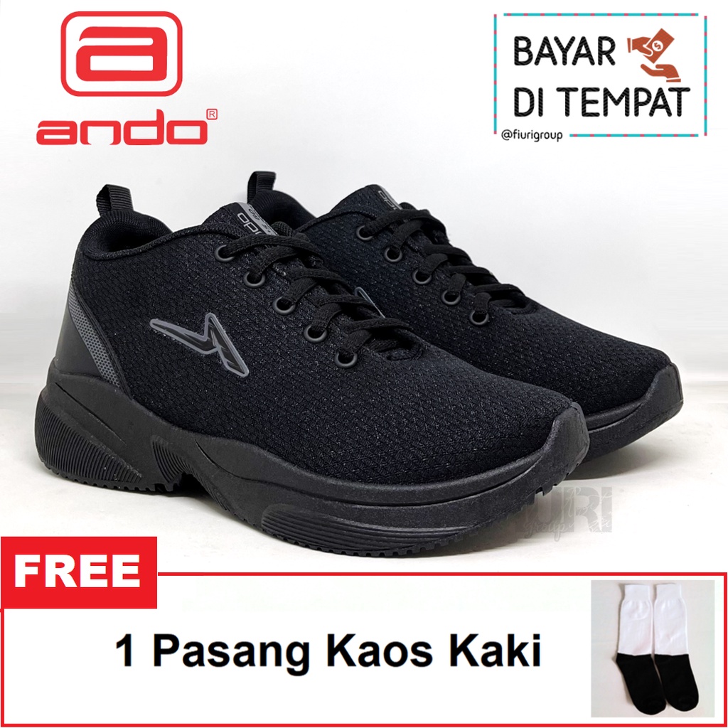 FIURI - ANDO ORIGINAL - MINEVA 37-40 FULL HITAM - SEPATU SNEAKERS SPORT KANVAS SOL KARET ANAK PEREMPUAN - SEPATU KETS TRENDY WANITA - SEPATU OLAHRAGA LARI FITNES SENAM KERJA KULIAH SEKOLAH SD SMP SMA BERTALI CEWEK MURAH PROMO DISKON BONUS KAOS KAKI