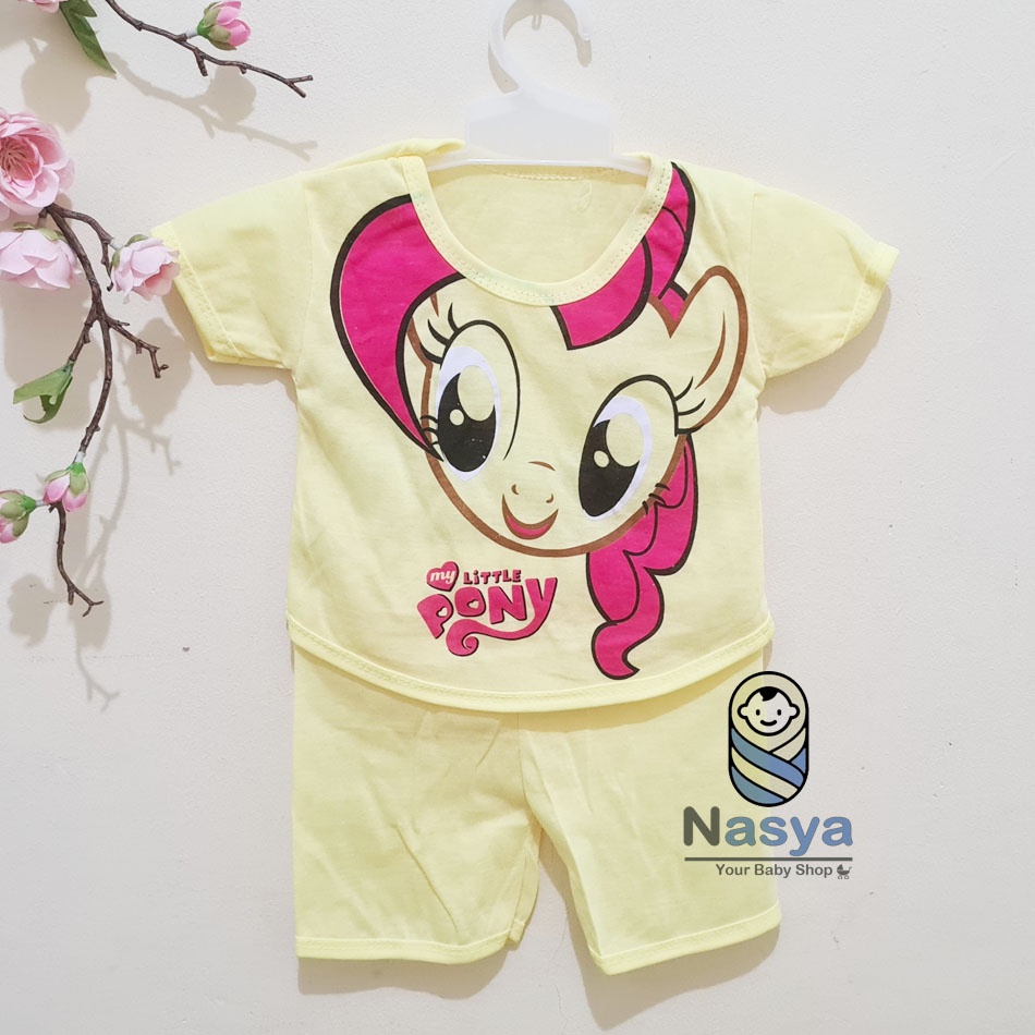 [N-013] Setelan baju Bayi Perempuan Lucu - motif lucu (3-6 bulan)