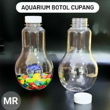 Aquarium Botol Cupang 330 ML | Akuarium Aquascape Ikan Berta Koi Koki Mas Lohan | Wadah Pet Home