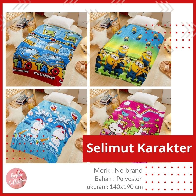 RC Selimut Bulu Karakter Anak Murah Besar Jumbo Ukuran 120x175cm