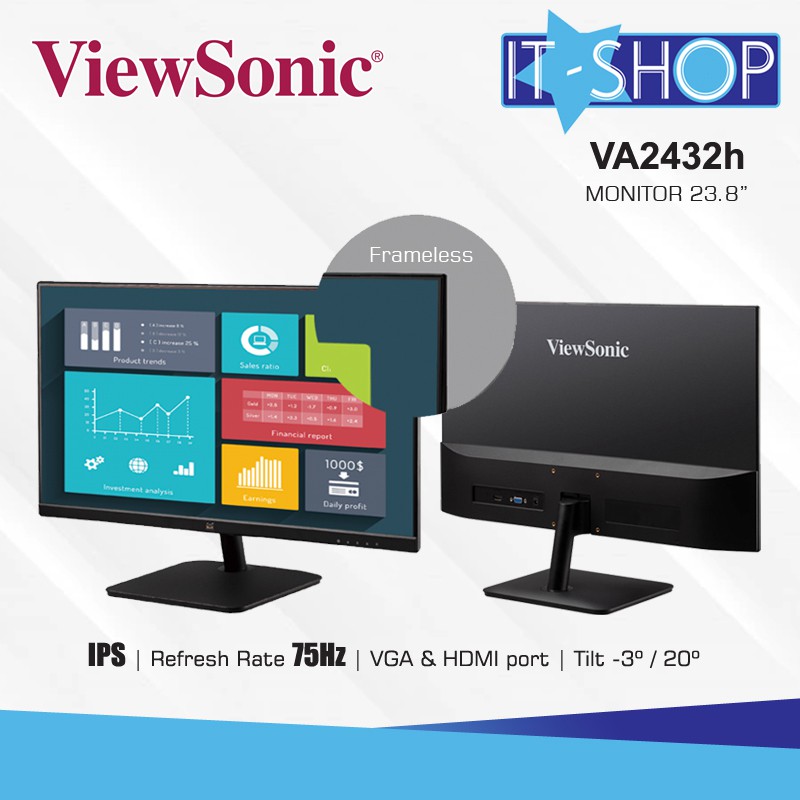 Download Viewsonic Monitor VA2432-H Frameless | Shopee Indonesia