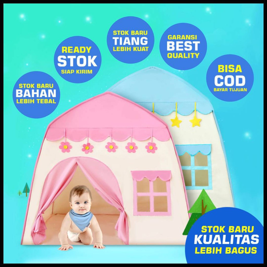[PROMO COD] TENDA ANAK MODEL RUMAH TENDA BERMAIN PRINCESS CASTLE OUTDOOR AN8112-1
