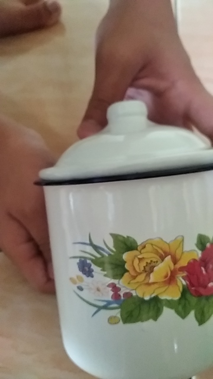 Mug Enamel Bunga 10cm Dan 12cm Mug Seng Mug Vintage