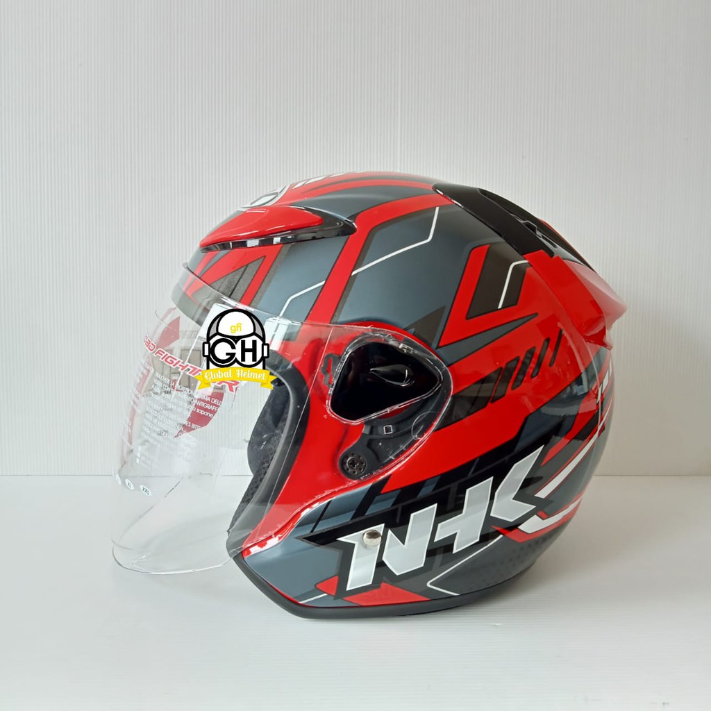 HELM NHK R6 PATROL RED SILVER NHK R-6 MOTIF PATROL RED SILVER