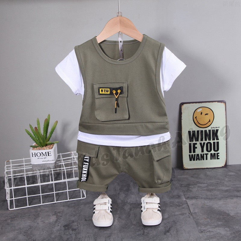 SETELAN ANAK LENGAN PENDEK / BAJU ANAK IMPORT / SETELAN KAOS ANAK