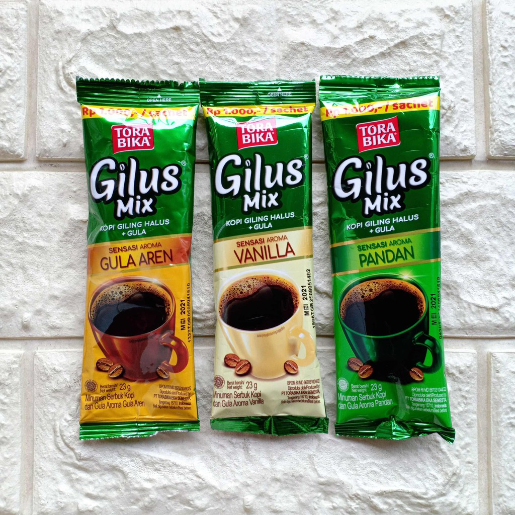 

Torabika Gilus Mix Sachet 23gr Kopi Giling Halus Gula Aren Vanilla Vanila Pandan Minuman Serbuk 23 g