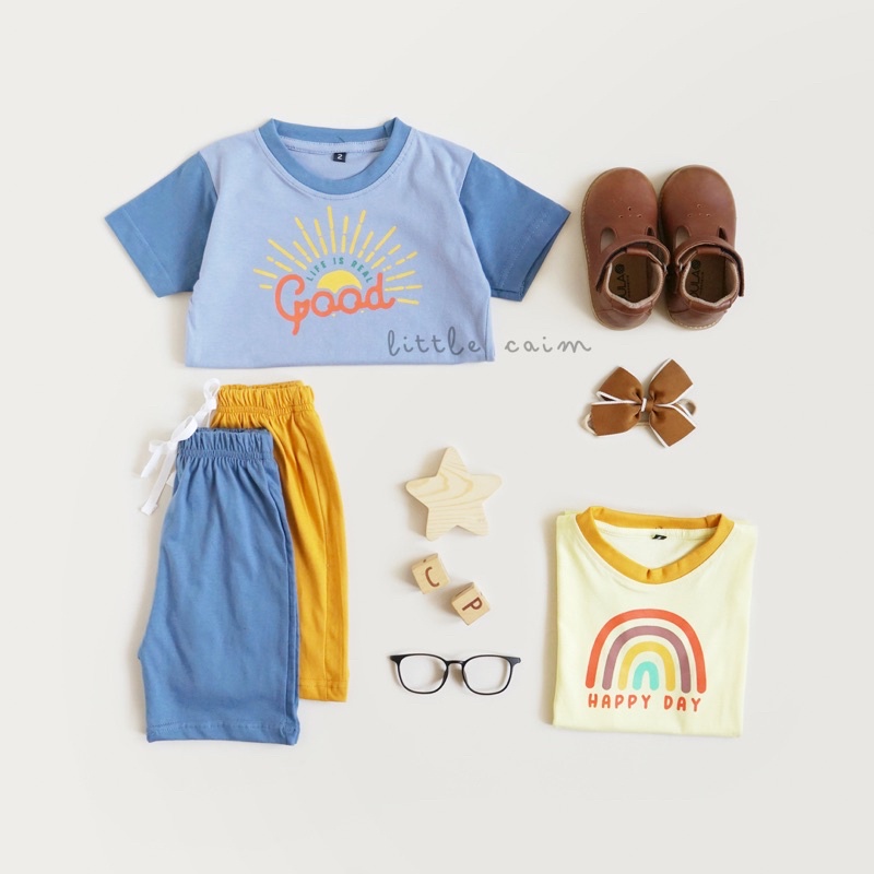 LITTLECAIM - HAPPY DAY SET | Setelan anak unisex