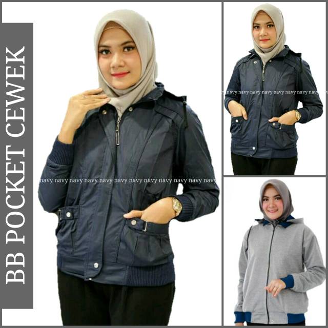 Set jaket pockret bb cewek by twenty six