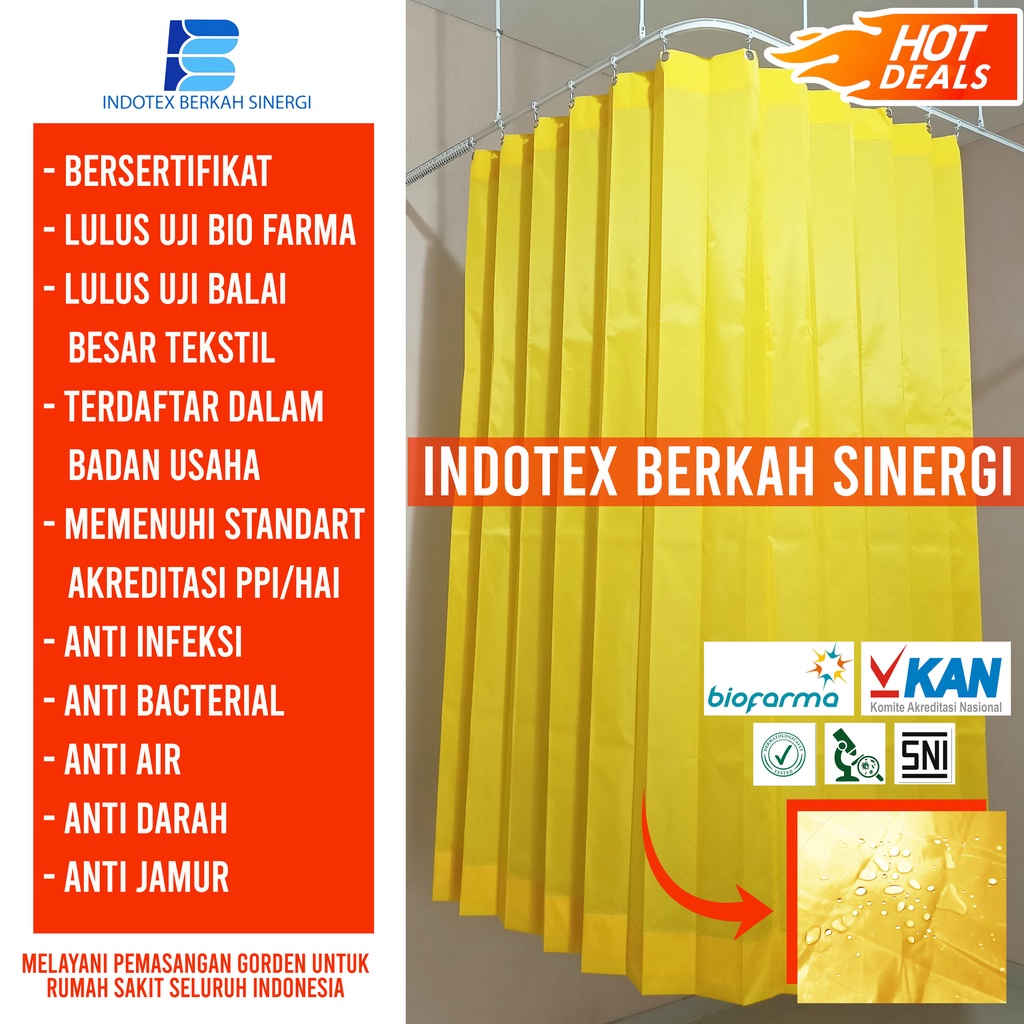 GORDEN RUMAH SAKIT | SEKAT | KLINIK | SPA | SALON | HARGA KAIN WATERPROOF PER METER / KATALOG KAIN G