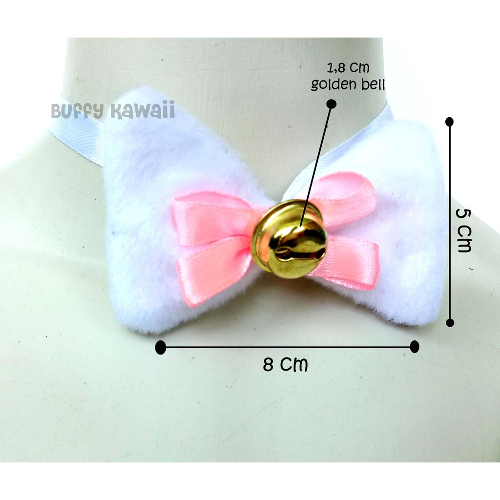 Choker pita lonceng neko cosplay bell lolita bow tie kawaii lolita harajuku fashion necklace