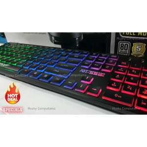 Armaggeddon AK-333S SwiftSpectra Keyboard Mekanik Full Size 104 Tombol USB Wired Multicolor LED