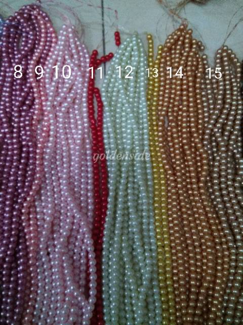 Mutsin berat Mutiara sintetis 6mm , monte 6mm per string