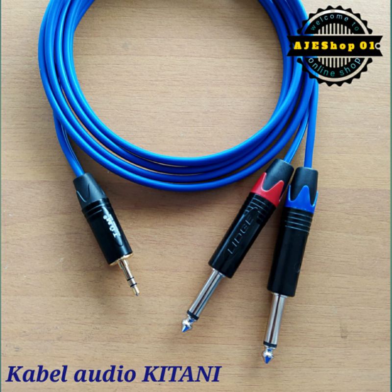 Kabel aux 3,5 mm to dual jack akai 6,5 kualitas premium