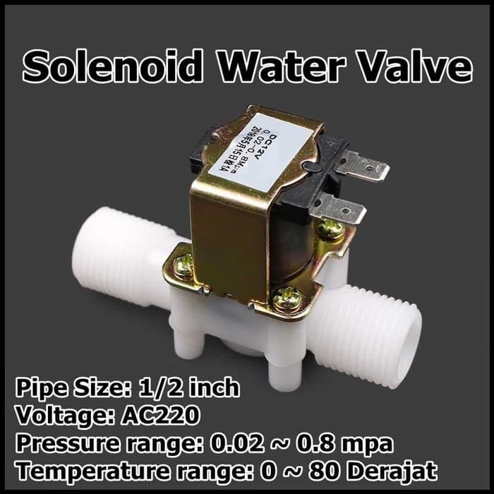 Electric Solenoid Water Valve Pneumatic Pressure 220V 1/2 inch