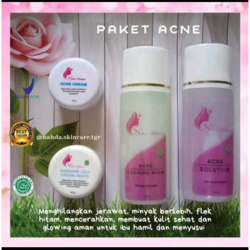 Nahda Skincare paket Acne glowing BPOM&HALAL