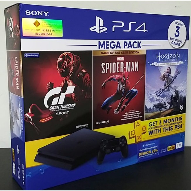 PS4 SLIM 1TB MEGAPACK 2 CUH-2218B PRODUK RESMI SONY INDONESIA