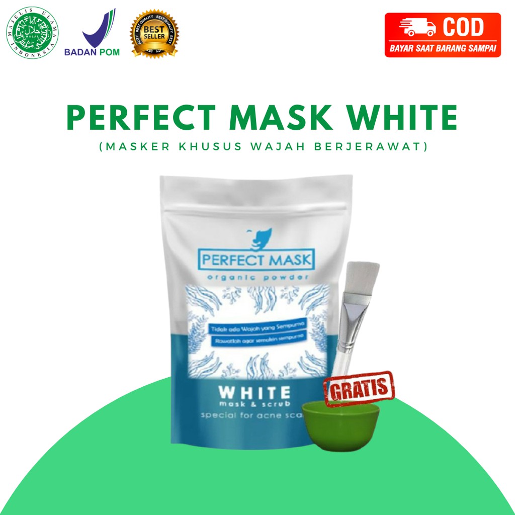 Jual (SIAP KIRIM) PERFECT MASK WHITE ~ Masker Wajah Jerawat Herbal 100%