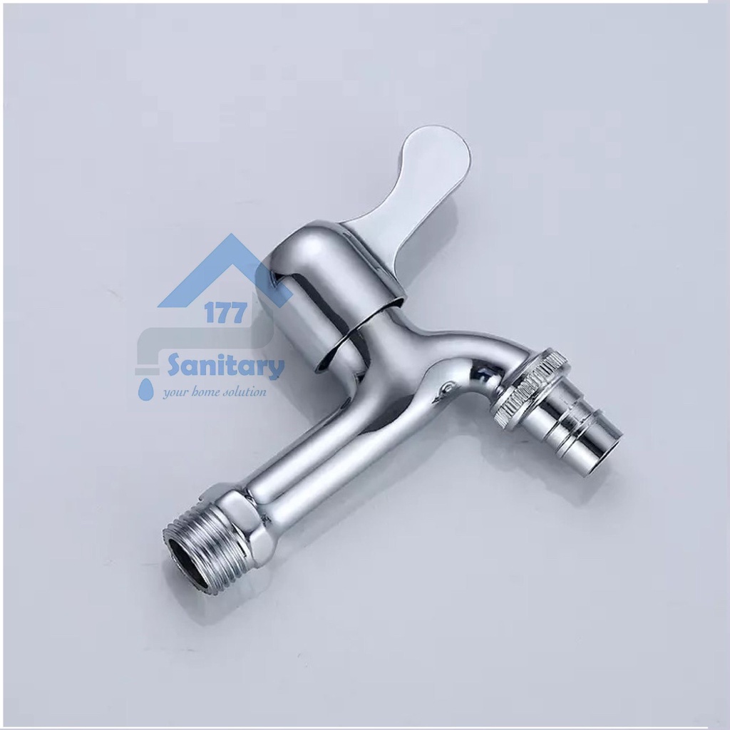 Kran Taman Minimalis Engkol F4-  Keran Air Tembok Kamar Mandi murah kran utk selang mesin cuci stainless faucet wall garden stainless