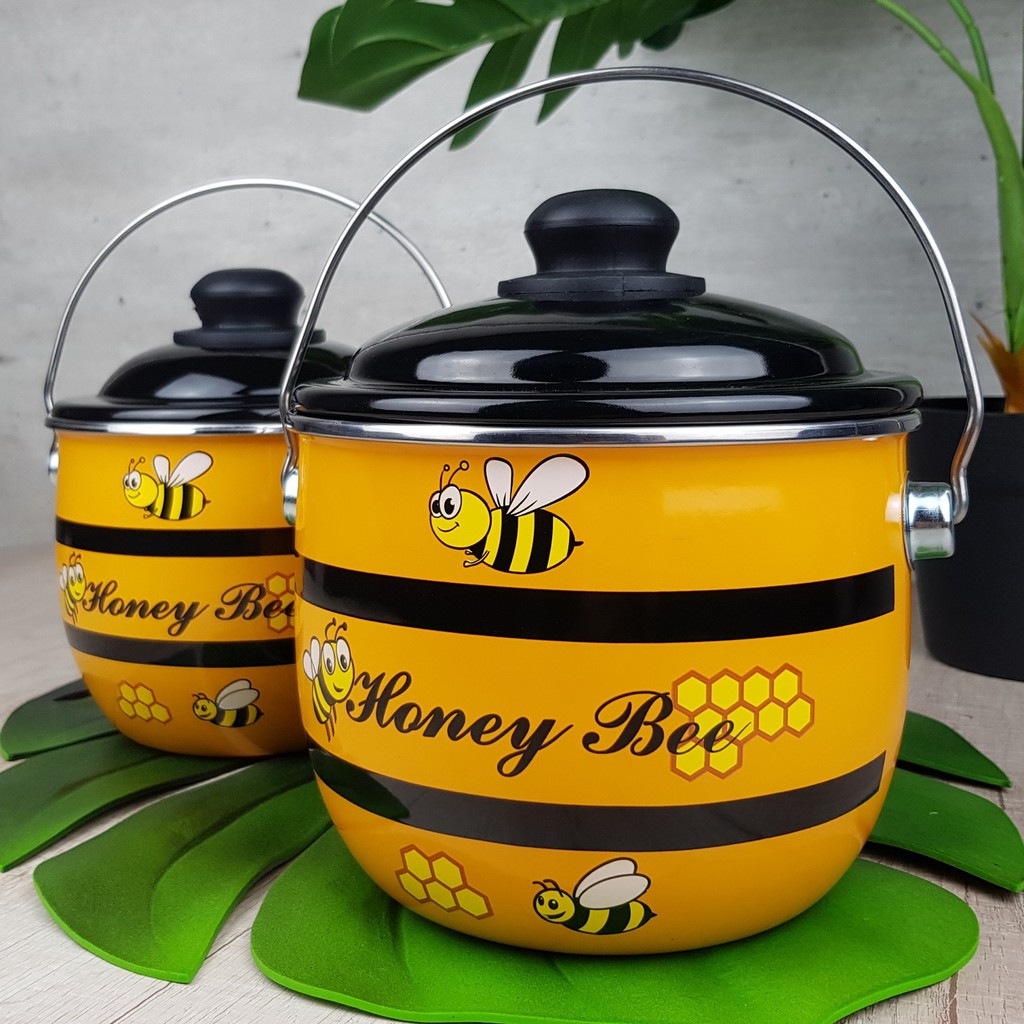 MASPION PANDA Panci Enamel HoneyBee Gagang Stainless Steel ...