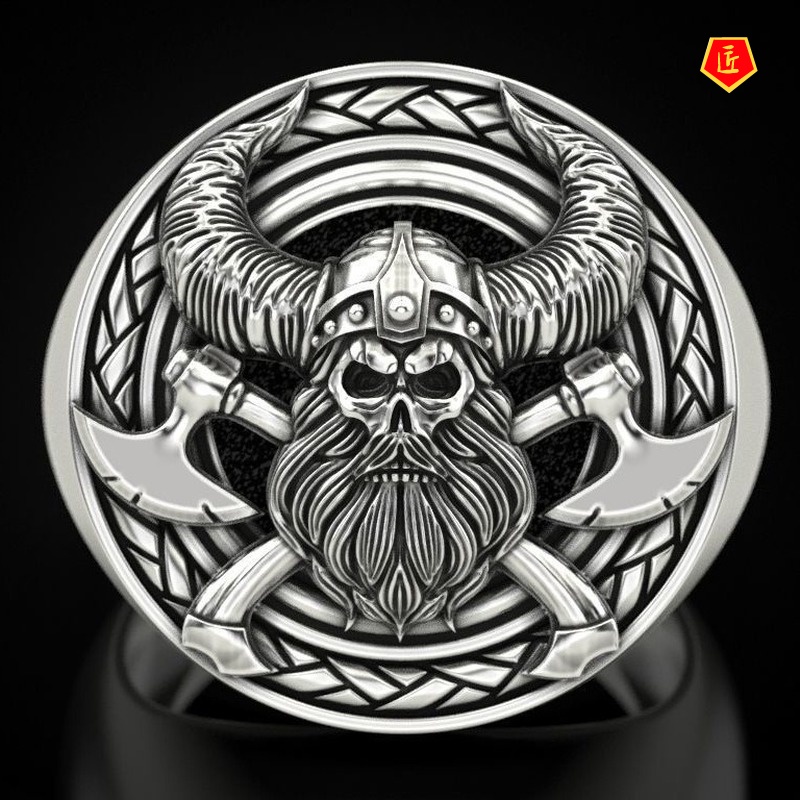 [Ready Stock]Retro Personality Skull Men's Ring